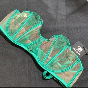 Emerald Green Sz 38F Honry Birdette Bra